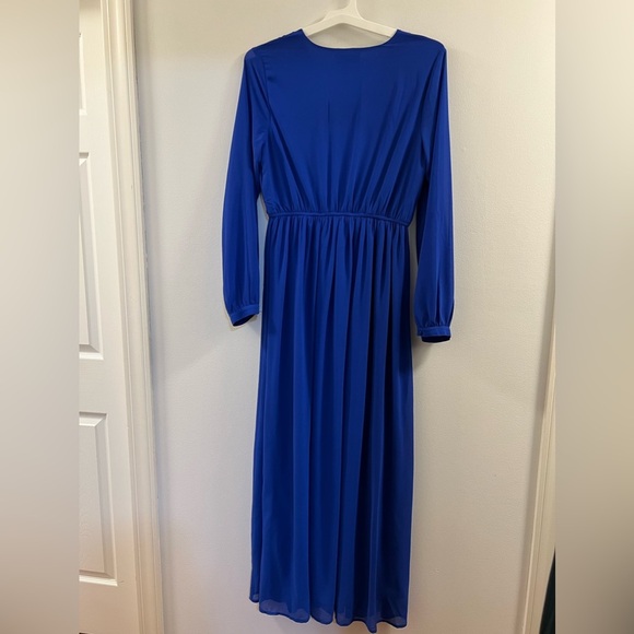 13. Lulus Wondrous Water Lilies Royal Blue Maxi Dress - Picture 14 of 16
